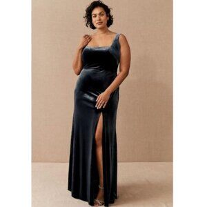 Anthropologie Jenny Yoo Mara Stretch Velvet French Blue Size 12